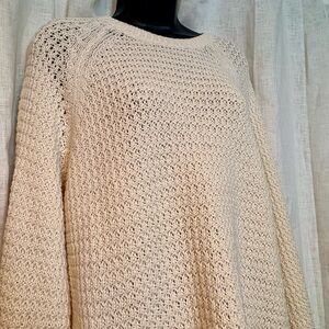 Cozy Spring Cream Open Knit Sweater